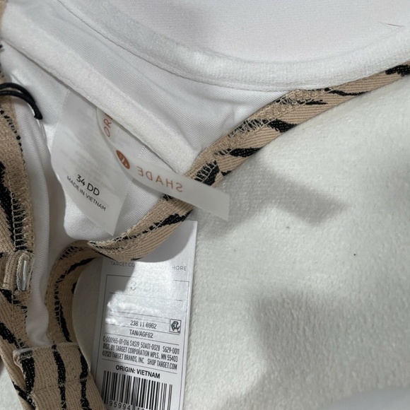 NWT Shade & Shore [ 34DD ] Light Lift‎ Bralette Bikini Top Tan Animal Lurex - Picture 10 of 12